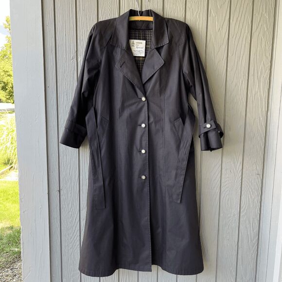 Vintage 70s–80s London Fog Maincoats Trench Coat Wool Liner Union Made USA 8 - Picture 1 of 12